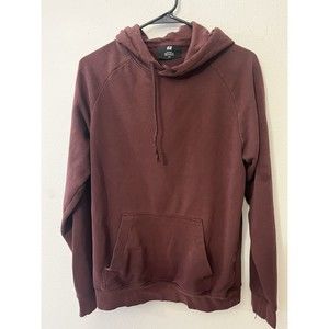 Divided by H&M Hoodie Men Small S Maroon Drawstring Burgundy Sleeve Fit Pullover